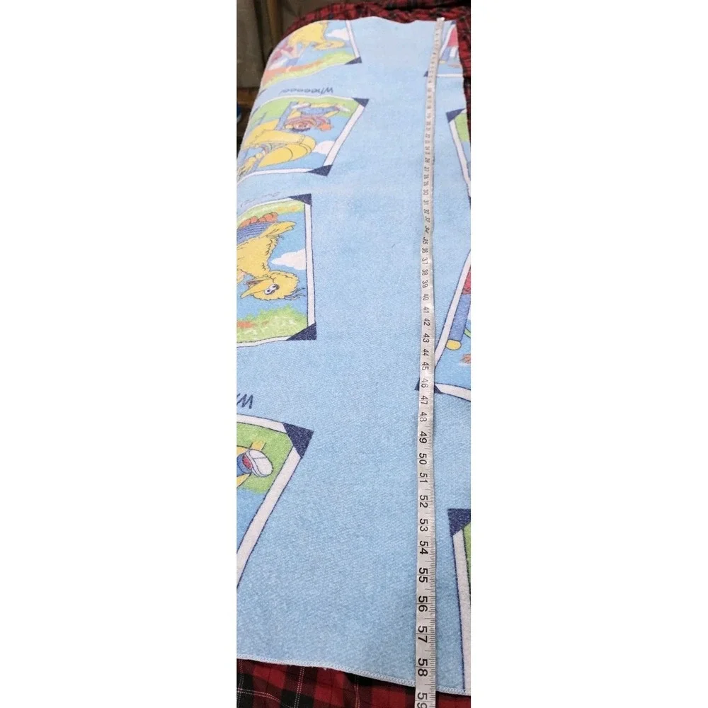 Vintage Sesame Street Baby Blanket Big Bird Ernie Elmo Playground‎ Blue